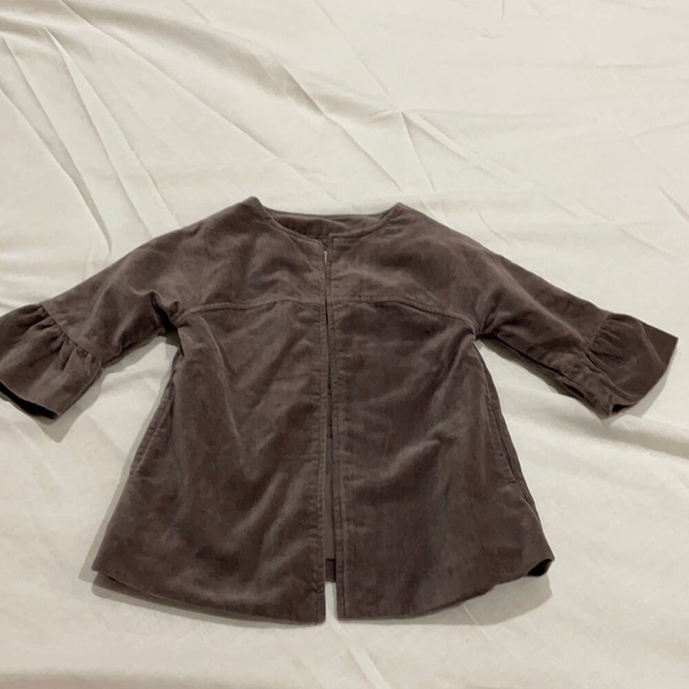 Peek 2-3 taupe straight velvet jacket worn once